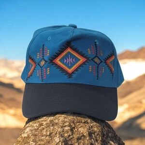 Blue Patterned Men's Cap